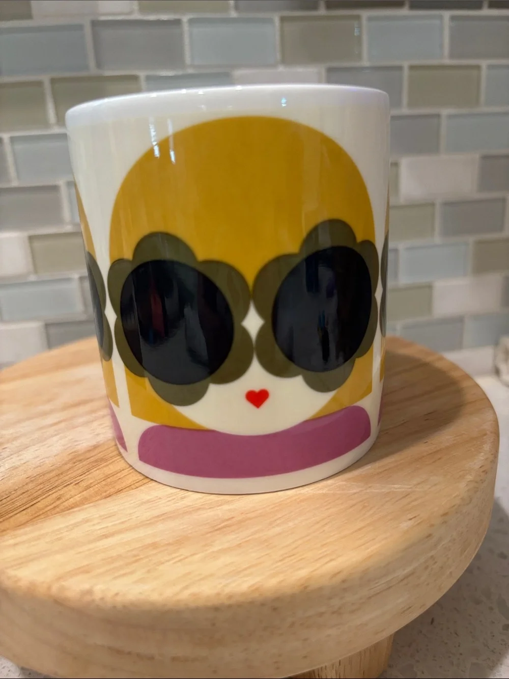 Orla Kiely Lola Yellow & Purple Bone China Mug 300ml NWOT